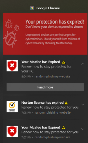 False Virus Notification WIndows 10 & 11